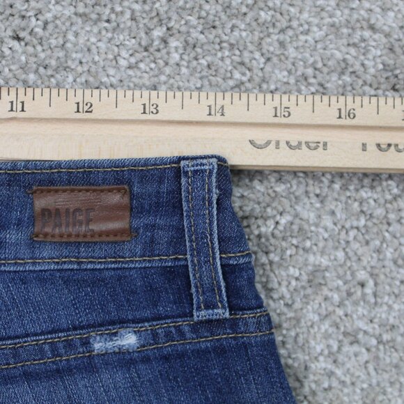 PAIGE Jimmy Jimmy Skinny Jeans Womens 25 Blue Distressed Capris w/ 22" inseam - Picture 7 of 11